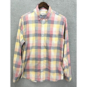 Hawker Rye Button Down Shirt Men Large Multicolor Colorful Plaid Slim Fit Preppy